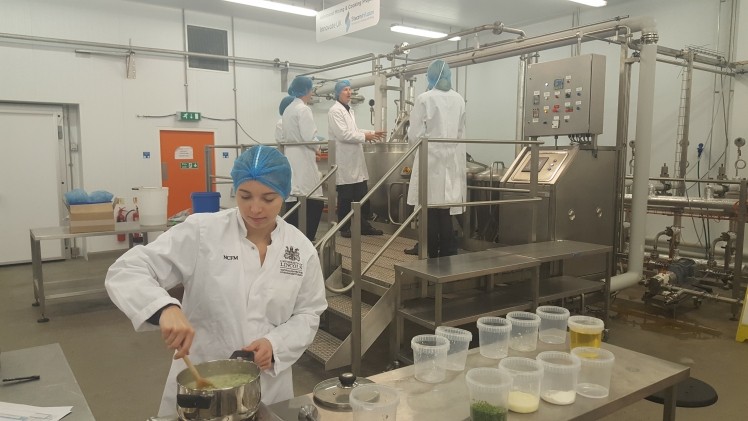 A cooking class at the National Centre for Food Manufacturing demonstrating Steam Infusion technology.