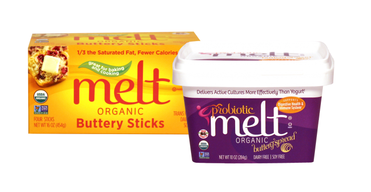 Prosperity Organic Foods' new Melt organic buttery sticks and probiotic buttery spread