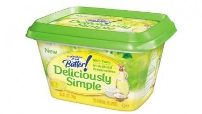 Unilever has launched natural-ingredient spreads in rectangular in-mold label tubs.
