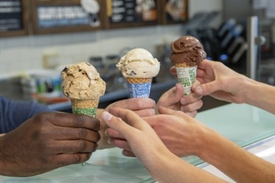 On Ben & Jerry's Free Cone Day, ice cream lovers can jump in line as many times as they want for a free scoop. Image via Ben & JErry's/PRNewswire