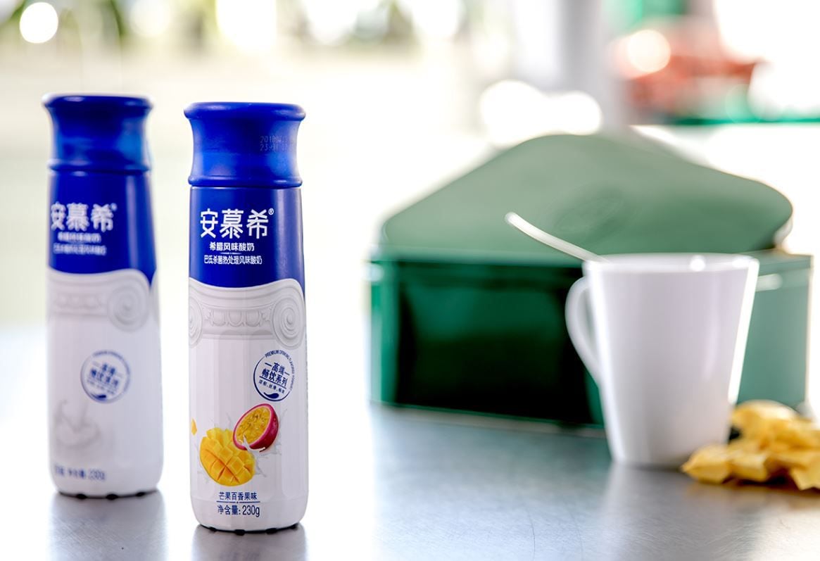 乳液・ミルク yu-channel Yili Ambrosial Greek Yogurt in PET single serve bottles