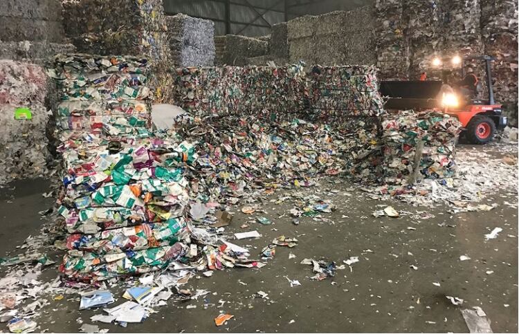 Sustana Fiber accepting cartons at Canadian paper mill