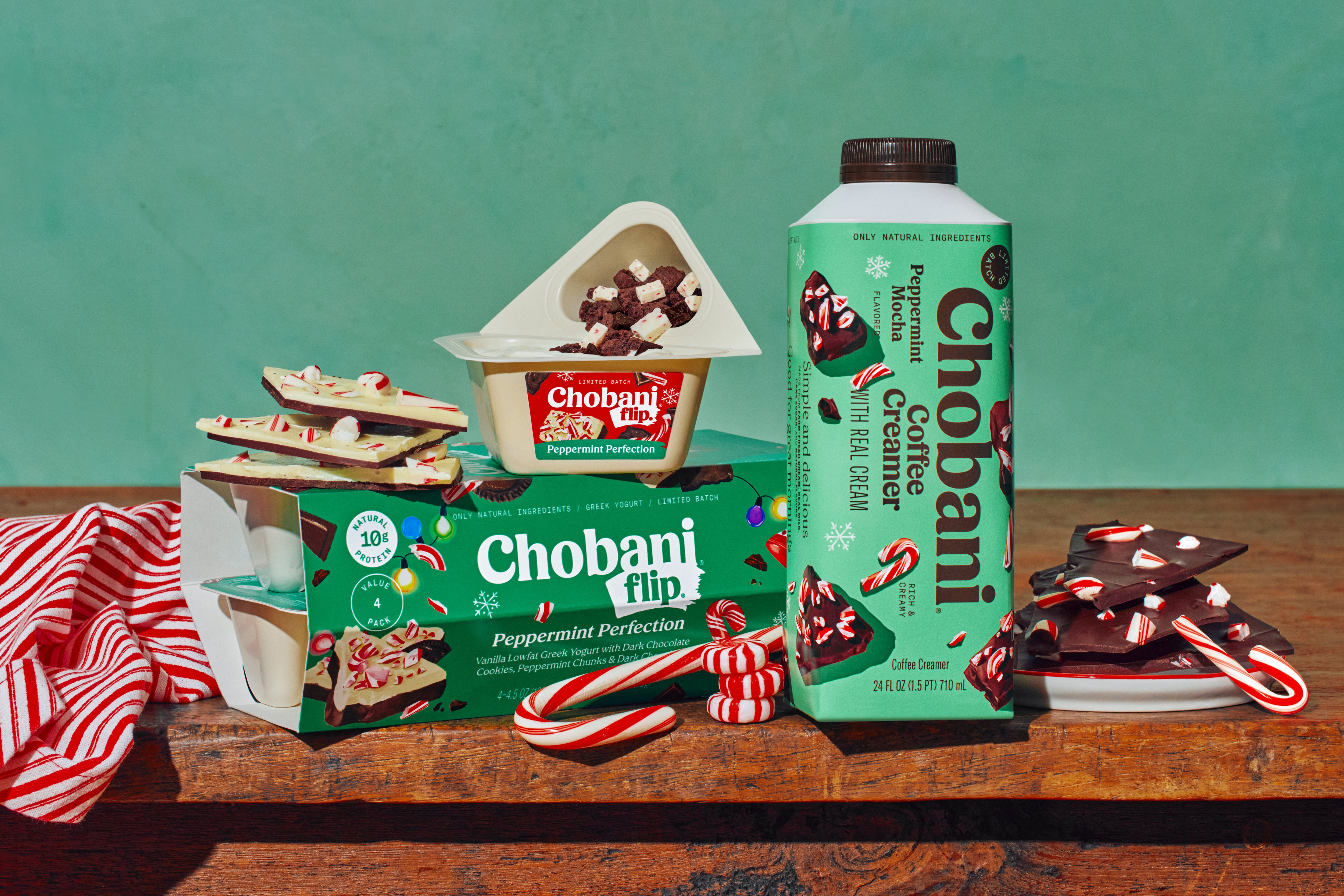 Chobani continues to build out its creamer portfolio with seasonal flavors drops. The company released Peppermint Mocha and Pistachio Chocolate coffee creamers made with milk, cream, sugar and natural flavors.