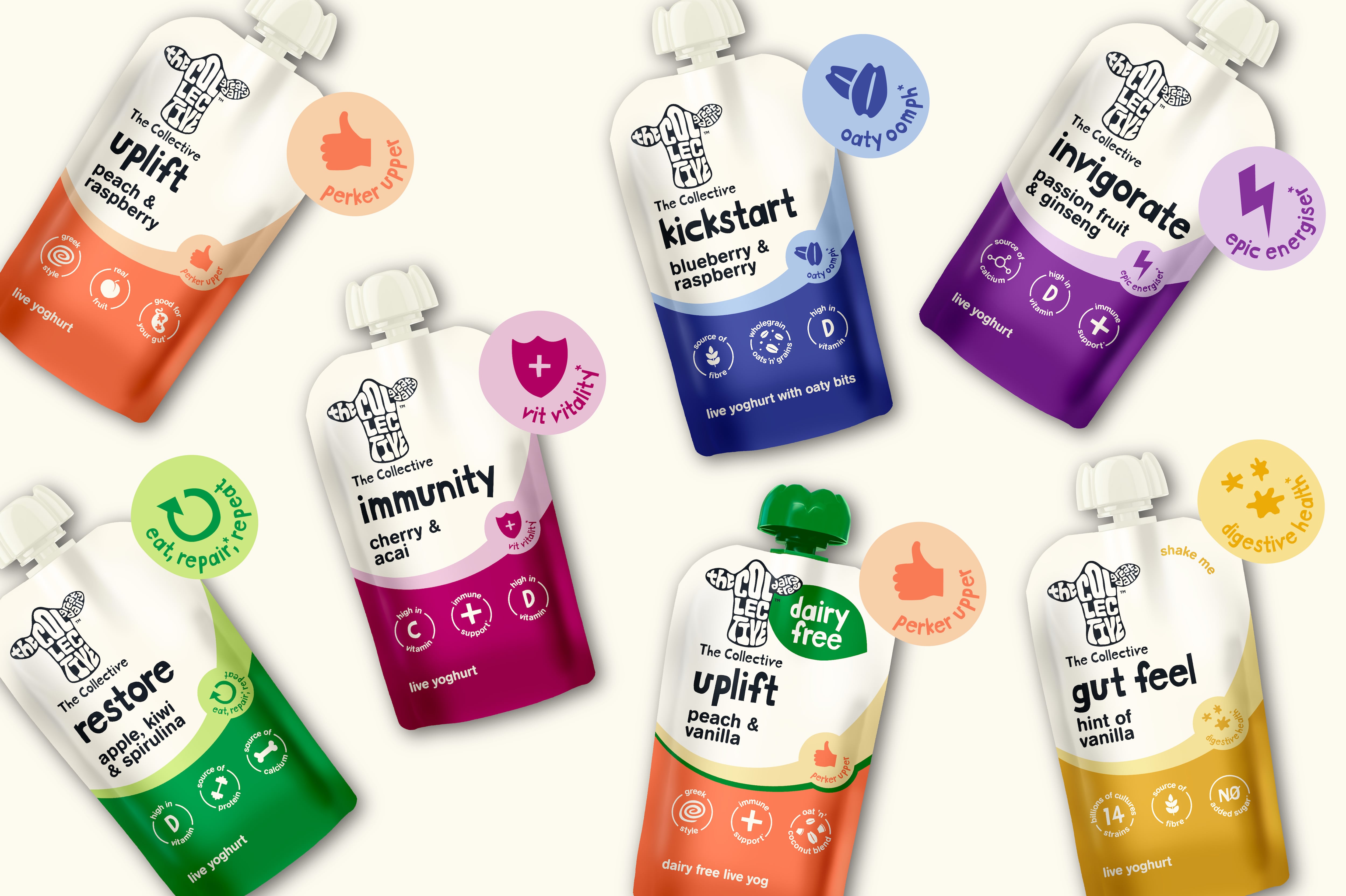 The Collective's yoghurt pouch range of adults