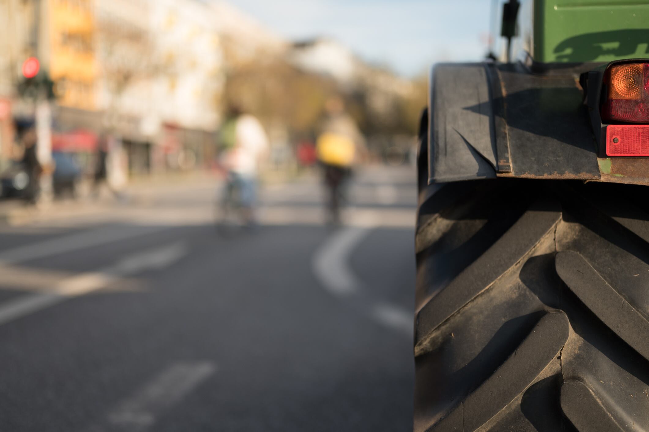 Traktor during a farmer's protest in Hamburg