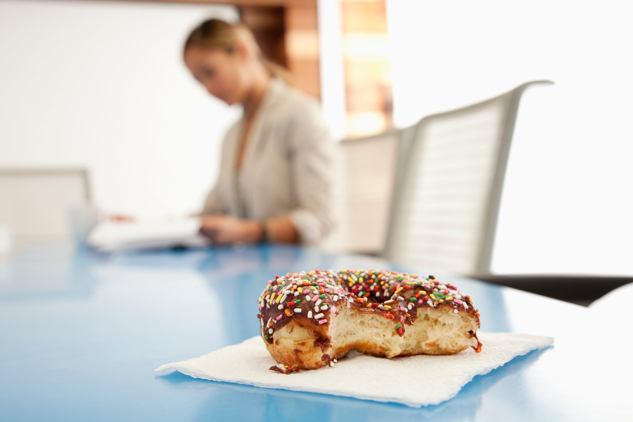 Doughnut on desk