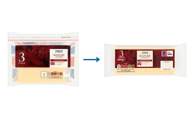 Tesco switches cheese packaging to save 260 tonnes of plastic a year
