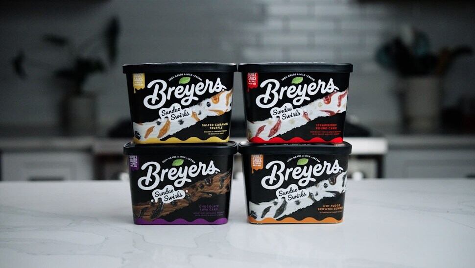 Breyers is redefining how you sundae with Breyers Sundae Swirls, available in four dessert-inspired flavors: Hot Fudge Brownie Sundae, Salted Caramel Truffle, Strawberry Pound Cake and Chocolate Lava Cake.