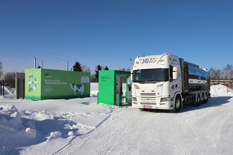 Valio farm using manure-powered milk truck