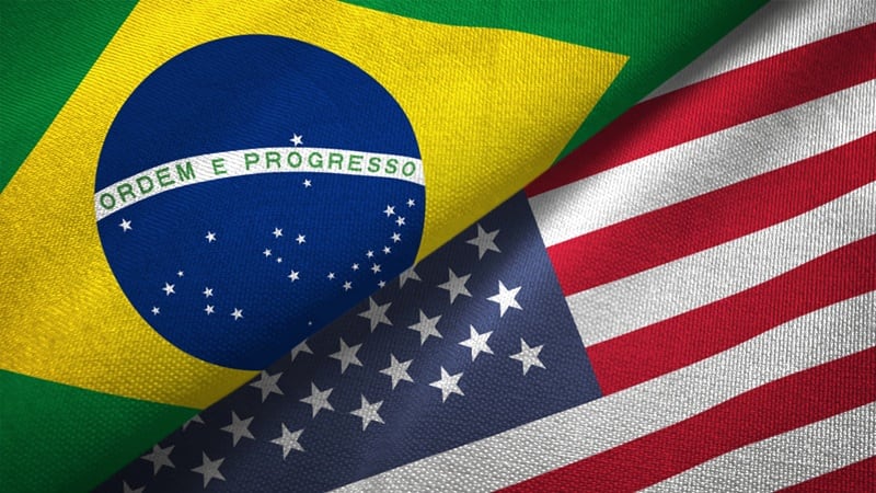 The U.S. and Brazil flags