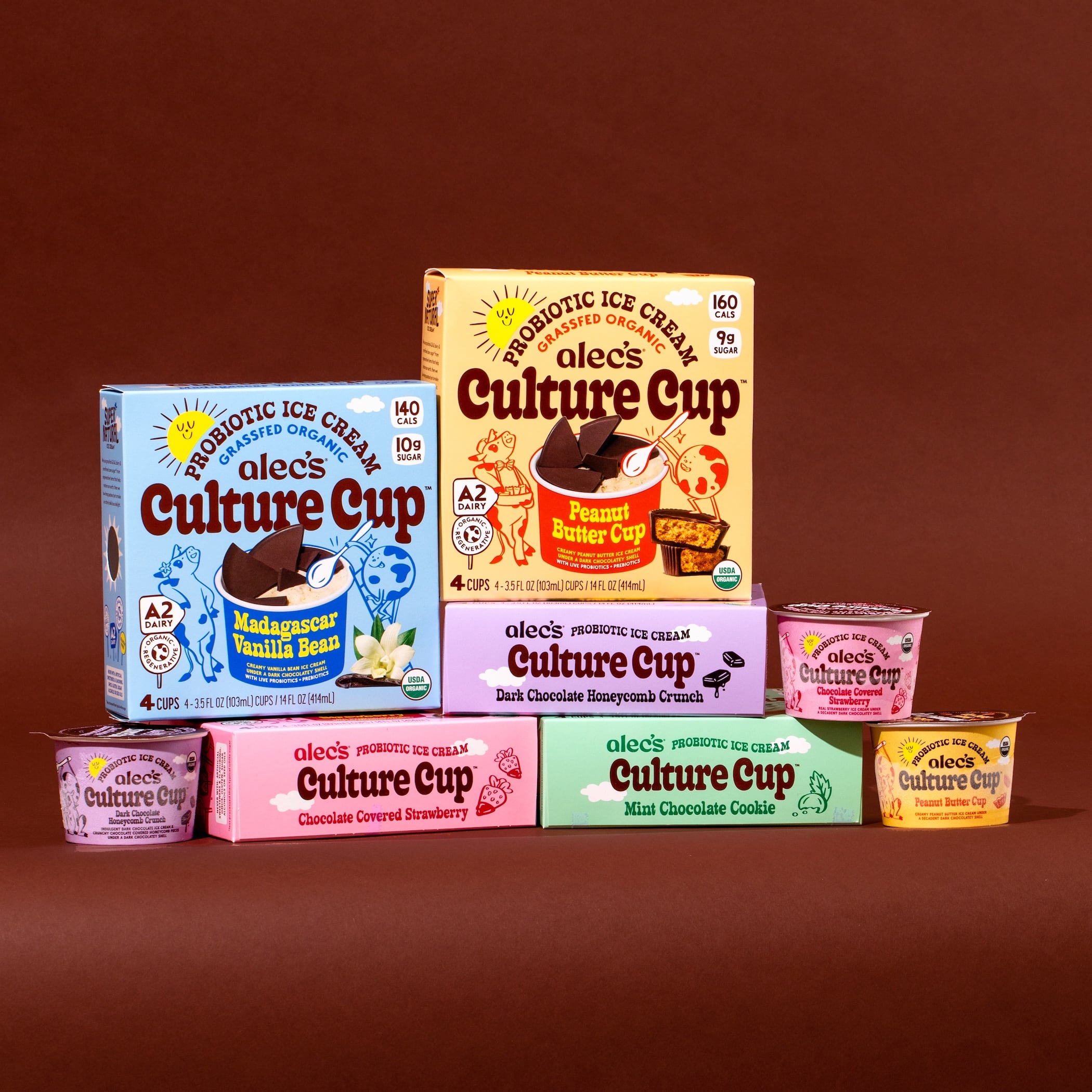 Alec's Ice Cream Culture Cup Regenerative Organic Certified A2 milk Ice Cream Novelty Frozen Novelties
