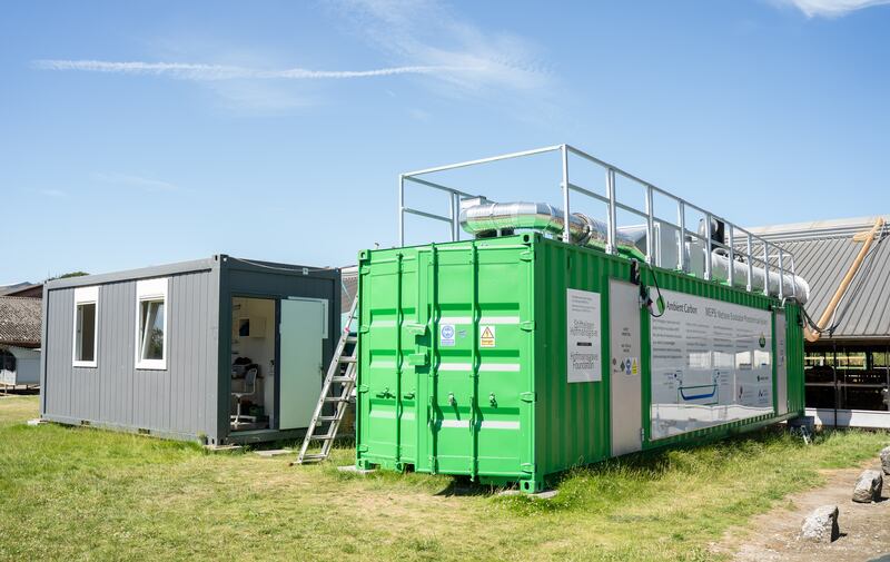 Ambient Carbon's MEPS can eliminate between 70%-90% of dilute methane from a semi-enclosed dairy barn.