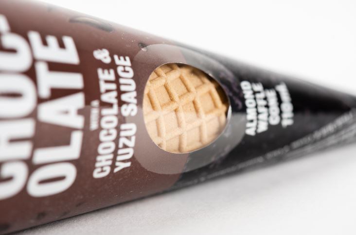 Mondi Kalenobel launches paper ice cream cone sleeve with clear plastic window