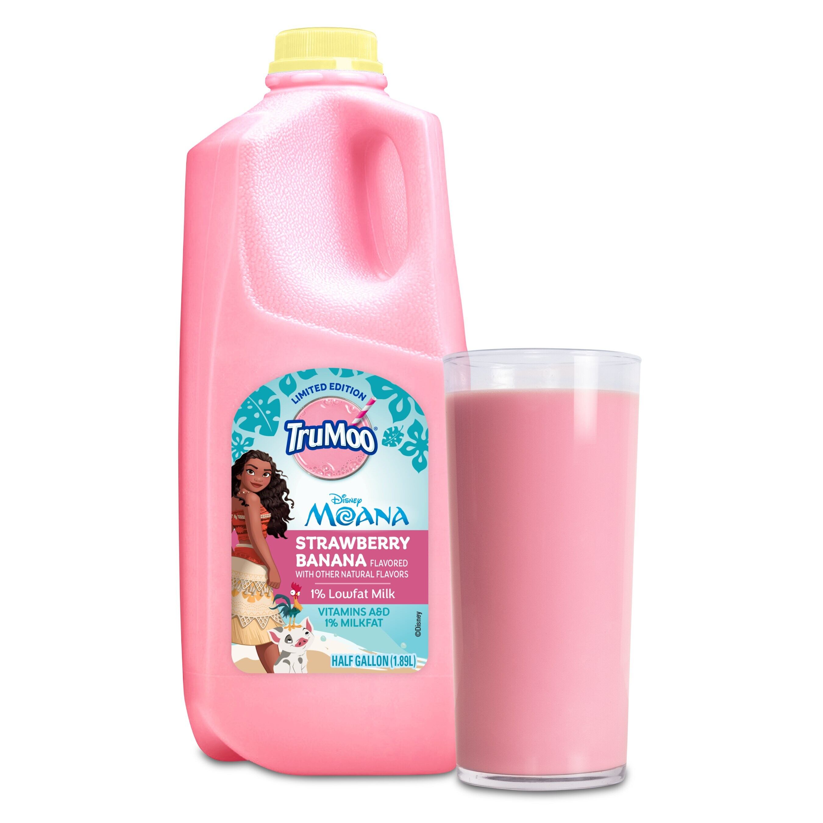 The new special-edition Disney Moana Strawberry Banana Lowfat Milk from TruMoo is a perfect way to experience island flavors this winter.