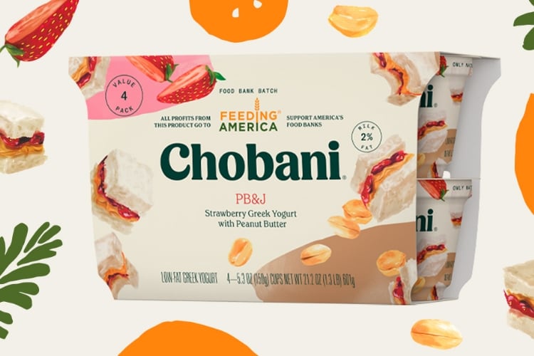 Chobani donating all profits from new PB&J yogurt to Feeding America