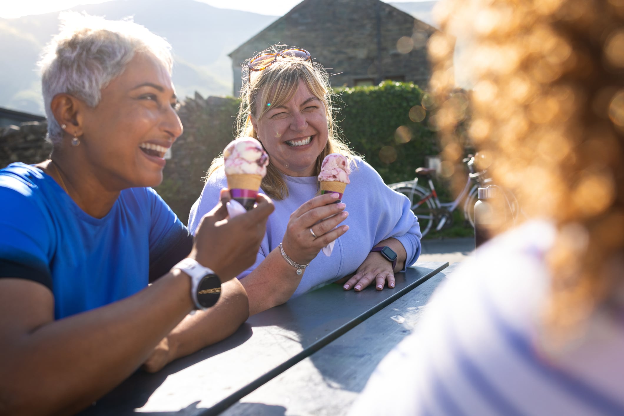 Women eating ice cream