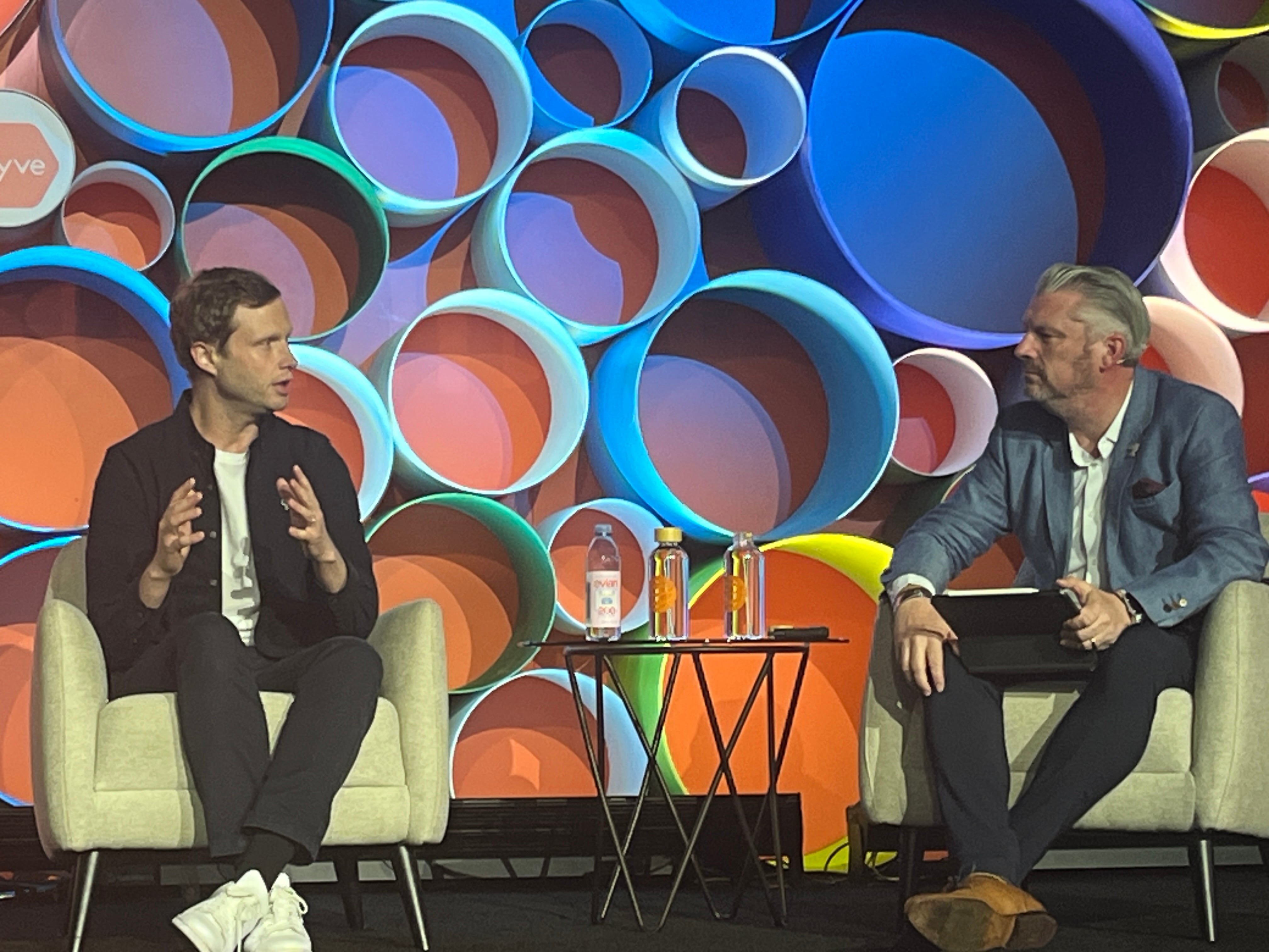 Danone North America VP of Media and Digital Arthur Sylvestre (left), tells Gregor Murray, co-founder of digital marketing consultancy Digital Commerce Global, that Danone wants to be "trusted by machines and desired by humans."