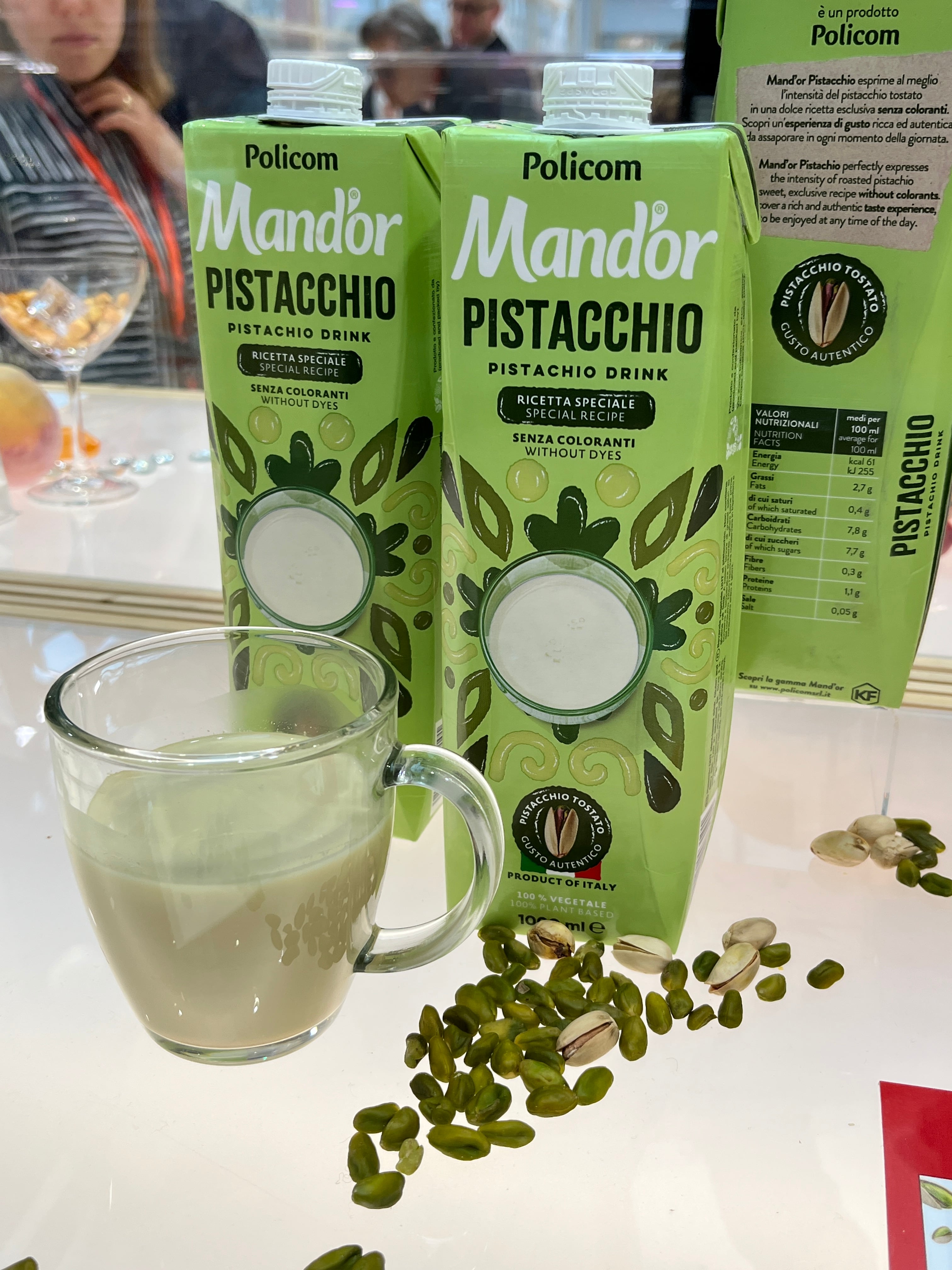 Mand'or's Pistacchio drink boasts nearly 5% pistachio content per 1L carton.