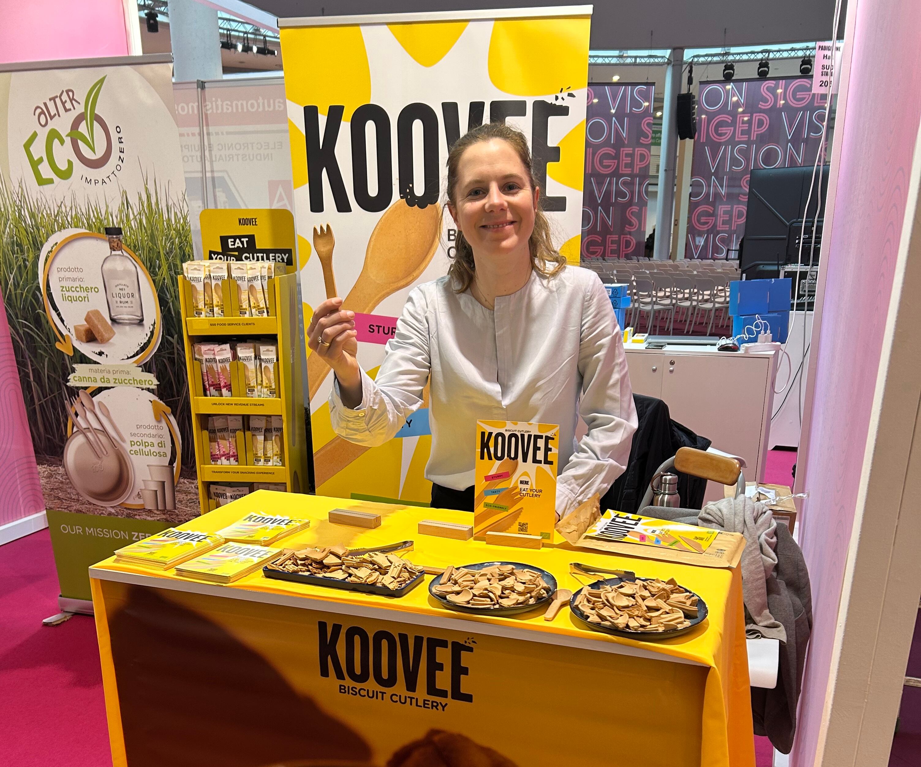 Tiphaine Guerout, co-founder of edible cutlery brand, Koovee. The innovative start-up took second place in the Lorenzo Cagnoni Award