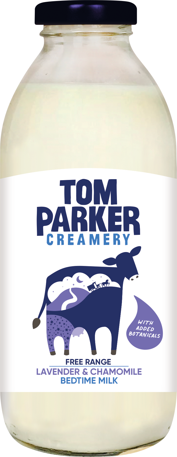 glass bottle of milk from Tom Parker Creamery