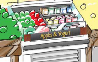 apple and yog cartoon