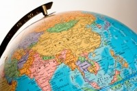 asia india and china globe map