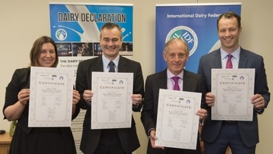 Kimberly Crewther (executive director, DCANZ), Jeremy Hill (chief science and technology officer at Fonterra Co-operative Group, representing the IDF), Martyn Dunne (director-general, MPI), and Tim Mackle (chief executive, DairyNZ).