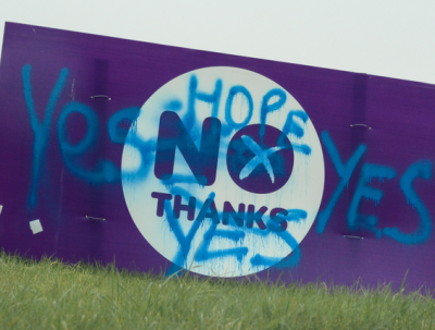 Scotland will tomorrow vote YES or NO to the question: Should Scotland be an independent country?  (Image: Flickr/Kay Roxby)