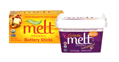 Prosperity Organic Foods' new Melt organic buttery sticks and probiotic buttery spread