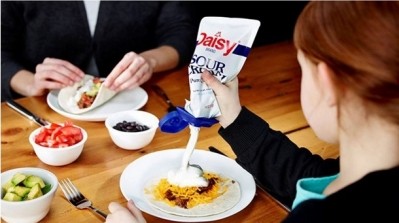 Daisy Brand's sour cream product has seen strong consumer acceptance after branching off from its traditional tub containers, to a inverted squeezable pouch with patented silicone valve technology by AptarGroup. 