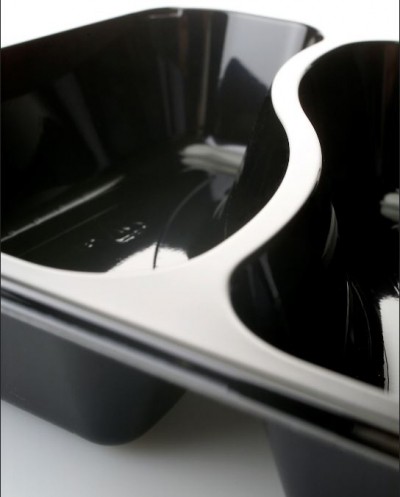 A CPET black tray. Pic: Faerch Plast.