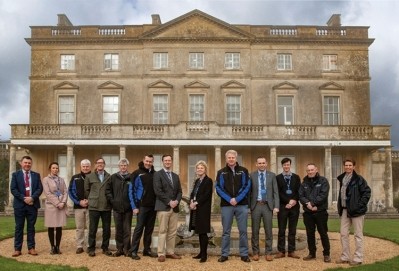 In front of Lackham House at the Wiltshire College campus, some of the people from Lackham and T H WHITE who have worked on the joint dairy initiative. Left to right: Adrian Ford, Amy Colderick, Nigel Ellis, Rob Wheeler, Bob Gallop, Chris Newey, Alex Scott, Amanda Burnside, Mike Howes, Iain Hatt, Andy Hill, Philip Steans and Venetia Summers.