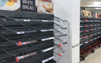 Retailers in the UK are imposing limits on stocks as stockpiling and panic buying continues, leaving many shelves bare. 