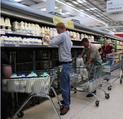 Dairy farmers have bought up milk stocks at Morrisons, Asda, Lidl and Tesco stores 