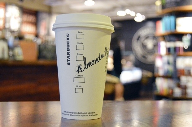 Almond milk will be the newest addition to Starbucks' non-dairy alternatives come September 2016.