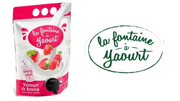 The strawberry-based yogurt drink La Fontaine à  Yaourt uses Puch-Up packaging from Smurfit Kappa.