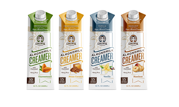 New flavors are driving non-dairy creamer market growth, such as Califia Farms' addition to its almond milk creamer produce line, according to Technomic. 