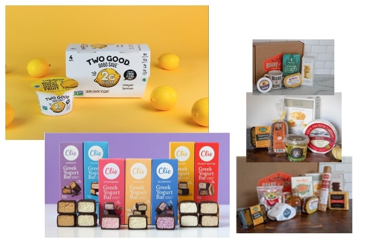 New products from Two Good Yogurt, Board at Home and Clio Snacks.