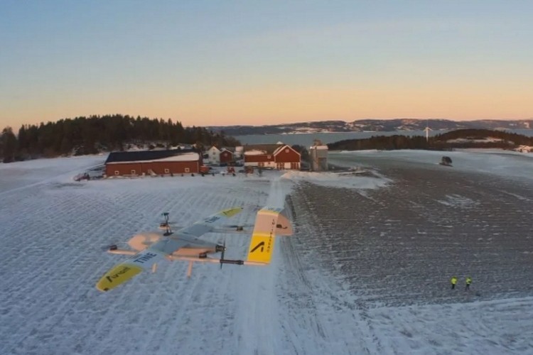 TINE has tested transporting milk samples to the laboratory by drone. Pic: TINE 