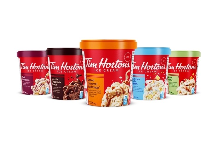 Tim Hortons has dipped into the ice cream category with flavors based on its food items. Pic: Tim Hortons