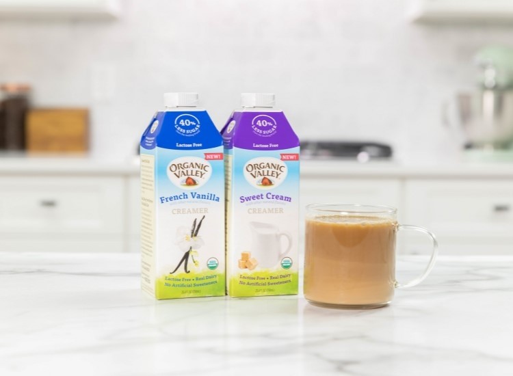 Organic Valley's flavored creamers come in French Vanilla and Sweet Cream varieties I Image: Organic Valley