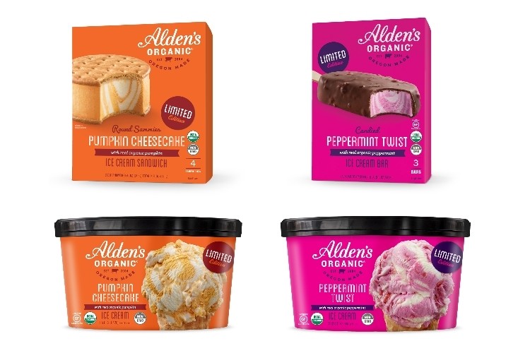 Alden’s Organic is ready for the holiday season with two limited edition ice creams. Pic: Alden's Organic