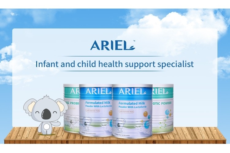 Ariel's range of formula with lactoferrin. Pic: Ariel