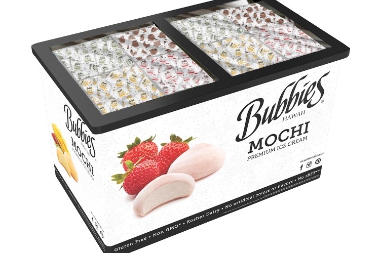 The new packaging marks the reopening of Bubbies Mochi Self-Serve Freezers. Pic: Bubbies