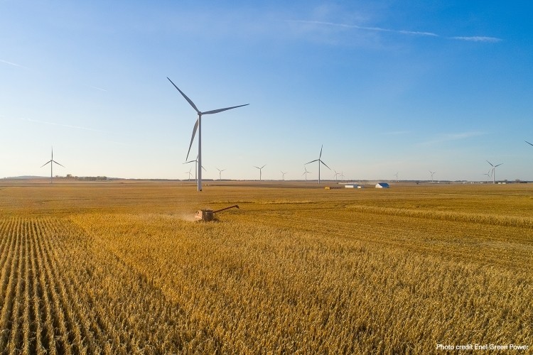 Enel Green Power has green energy facilities across the US, including the Whitney Hill Wind Farm (Illinois).  Pic: Enel Green Power