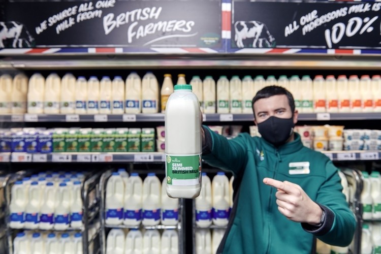 Morrisons is dropping use-by dates from its milk in the UK to address food waste. Pic: Morrisons 