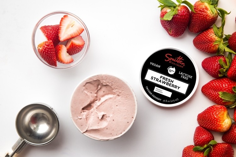 Fresh Strawberry is one of the four N'Ice Cream flavors available. Pic: Smitten Ice Cream