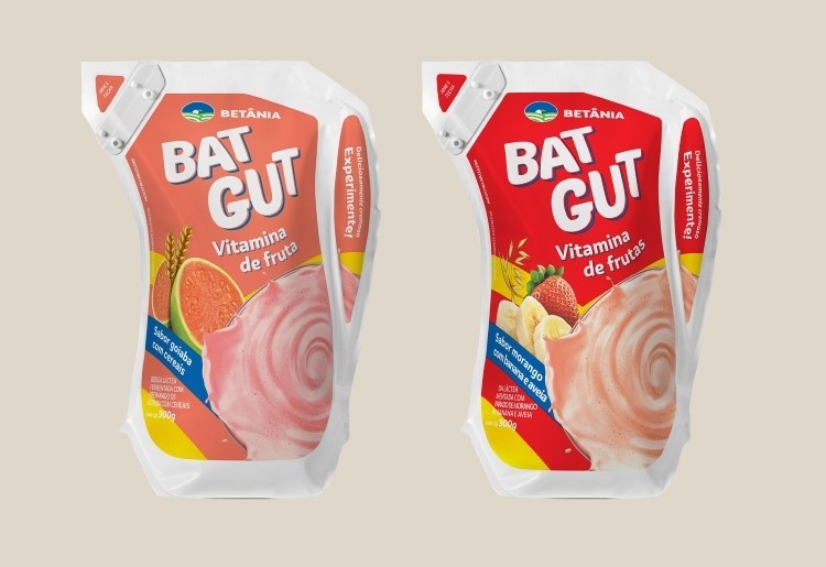 Betânia Lácteos has launched two Bat Gut brand smoothie-type products in Ecolean packaging. Pic: Ecolean