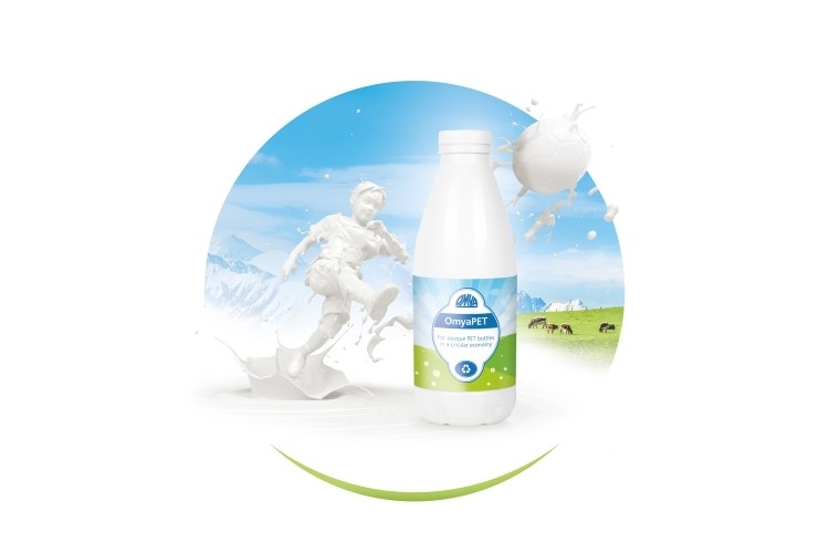 The new OmyaPET is an opacifier for the production of white opaque PET bottles or white opaque BOPET film and ensures a lower environmental footprint in, for example, UHT milk bottles.