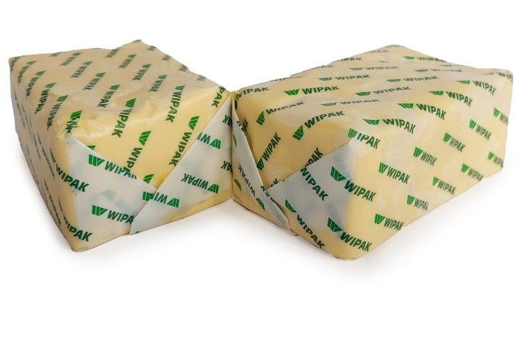 The butter wrap format is one of several new product development projects developed using Wipak UK’s combi laminator. Pic: Wipak